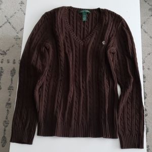 Ralph Lauren Cable-knit V-neck Sweater